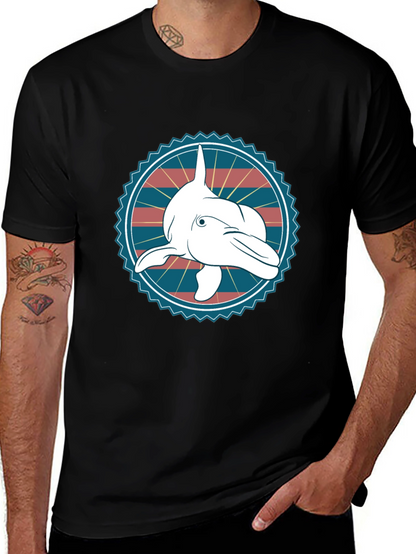 Dolphin Graphic Tee - Stylish Cotton Blend T-Shirt