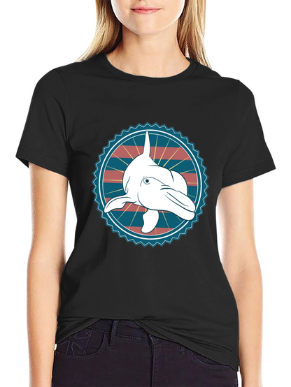 Dolphin Graphic Tee - Stylish Cotton Blend T-Shirt
