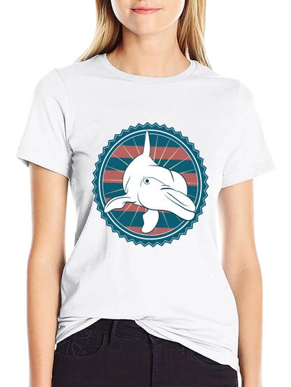 Dolphin Graphic Tee - Stylish Cotton Blend T-Shirt