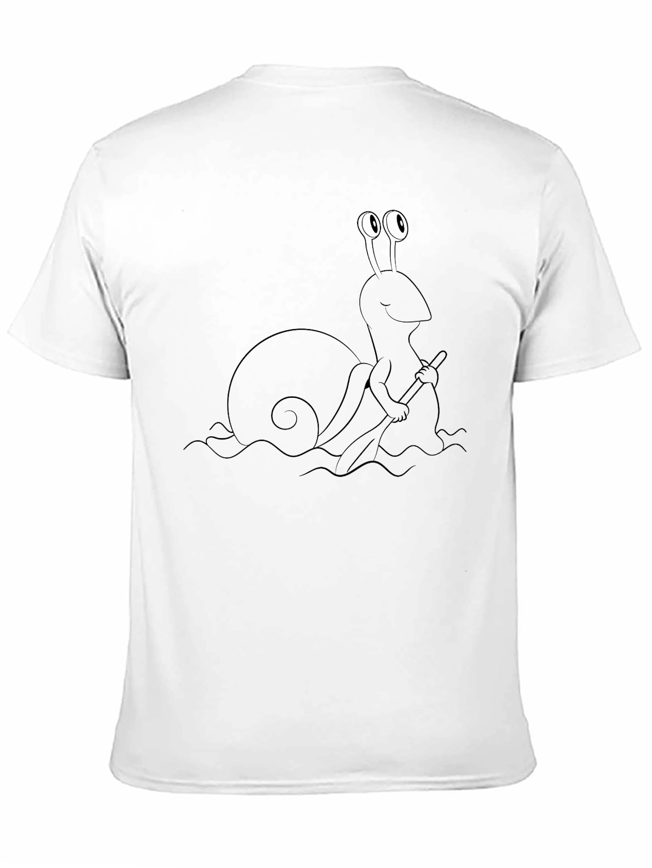 Snail Rowing T-Shirt - Black Cotton Tee