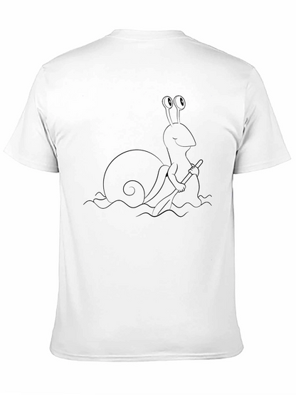 Snail Rowing T-Shirt - Black Cotton Tee