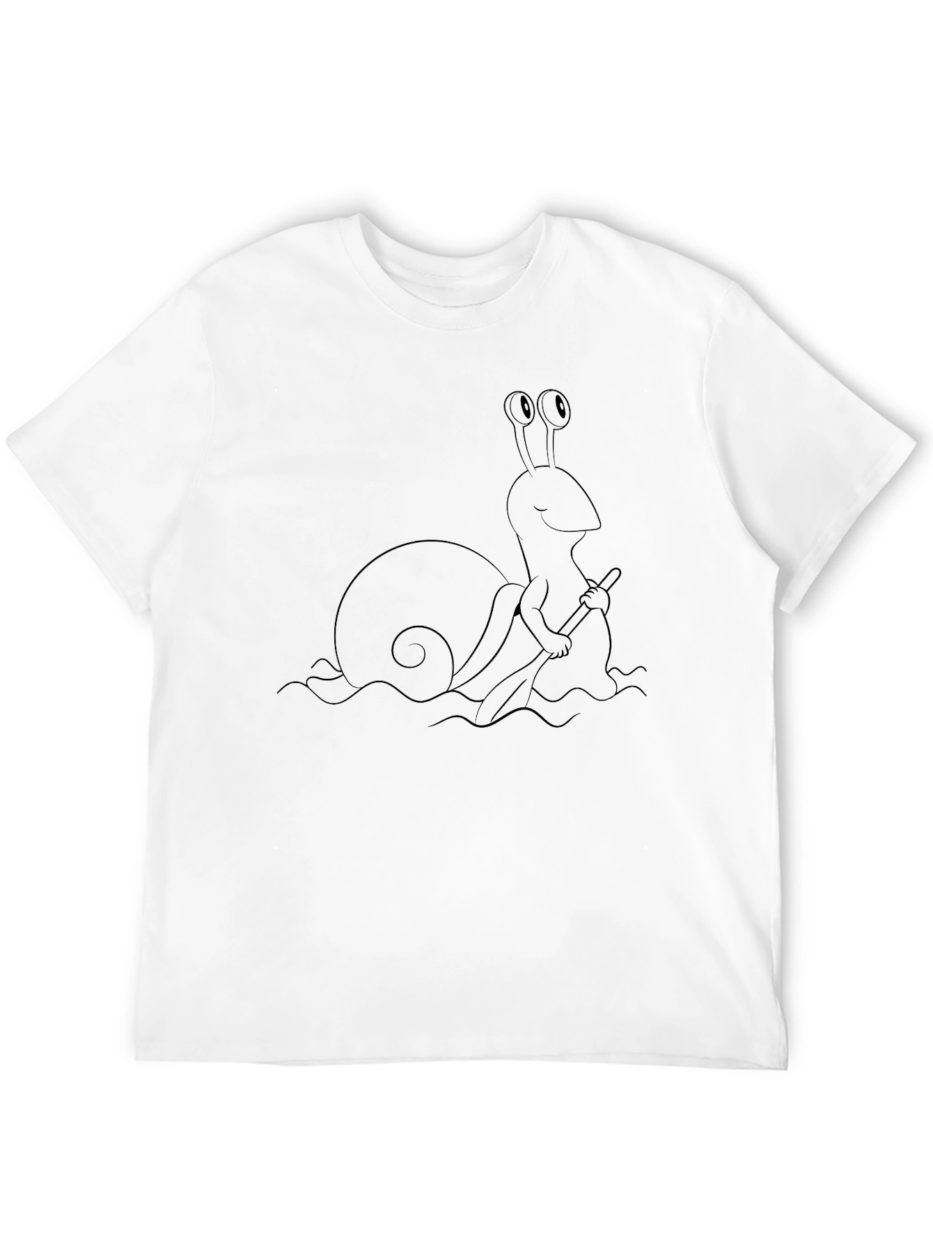 Snail Rowing T-Shirt - Black Cotton Tee