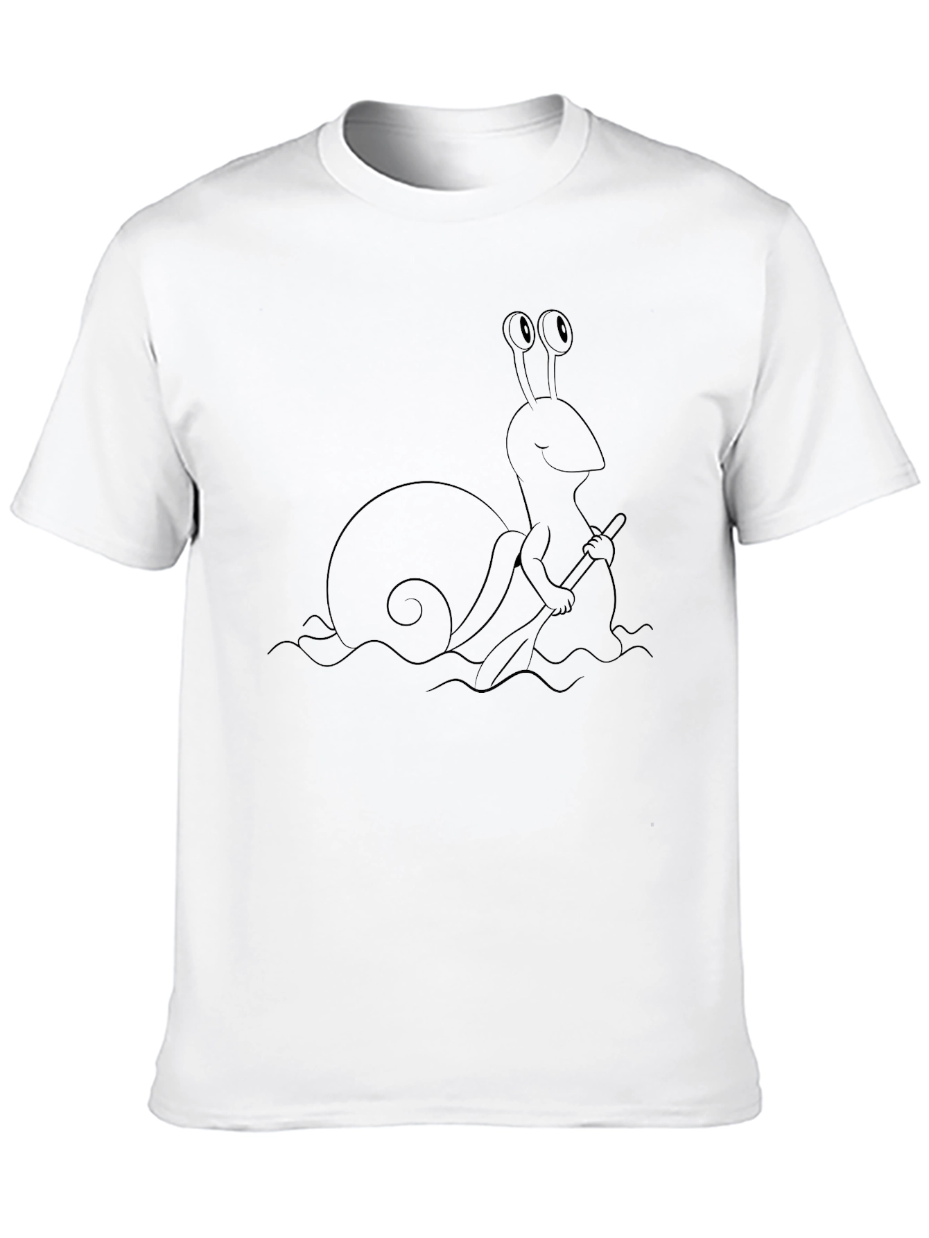 Snail Rowing T-Shirt - Black Cotton Tee