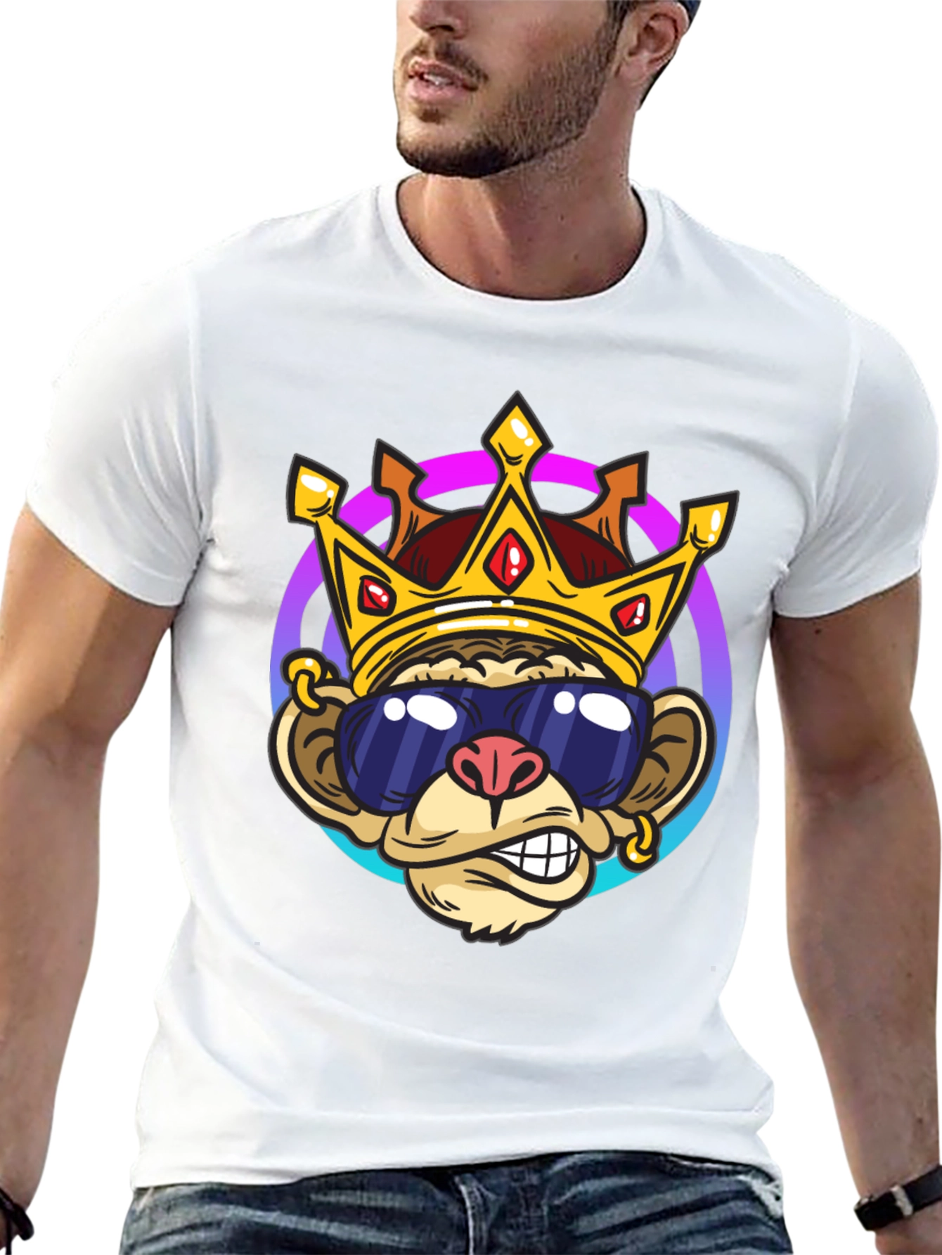 Monkey King Graphic Tee - Cool Cartoon Design