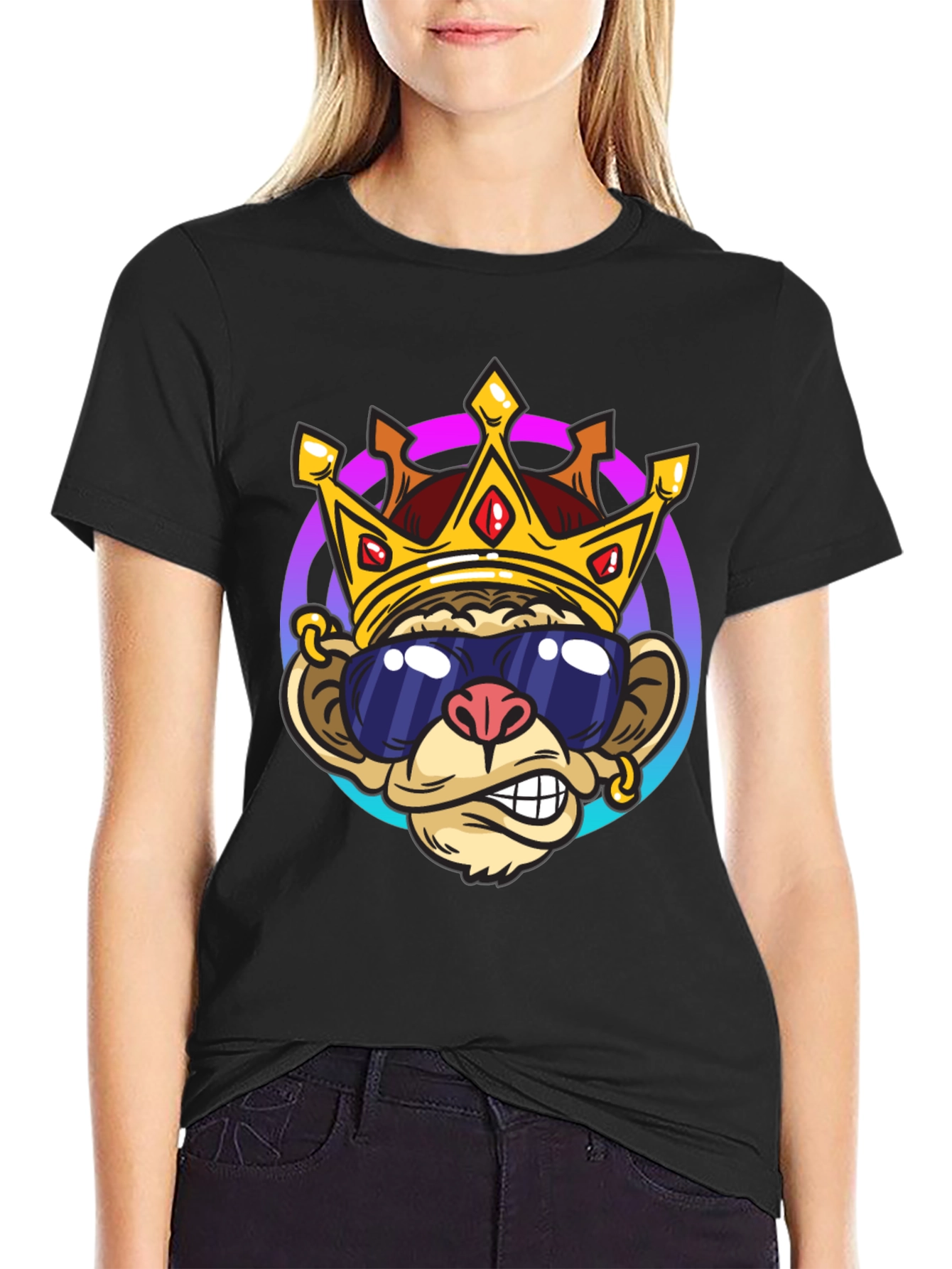 Monkey King Graphic Tee - Cool Cartoon Design