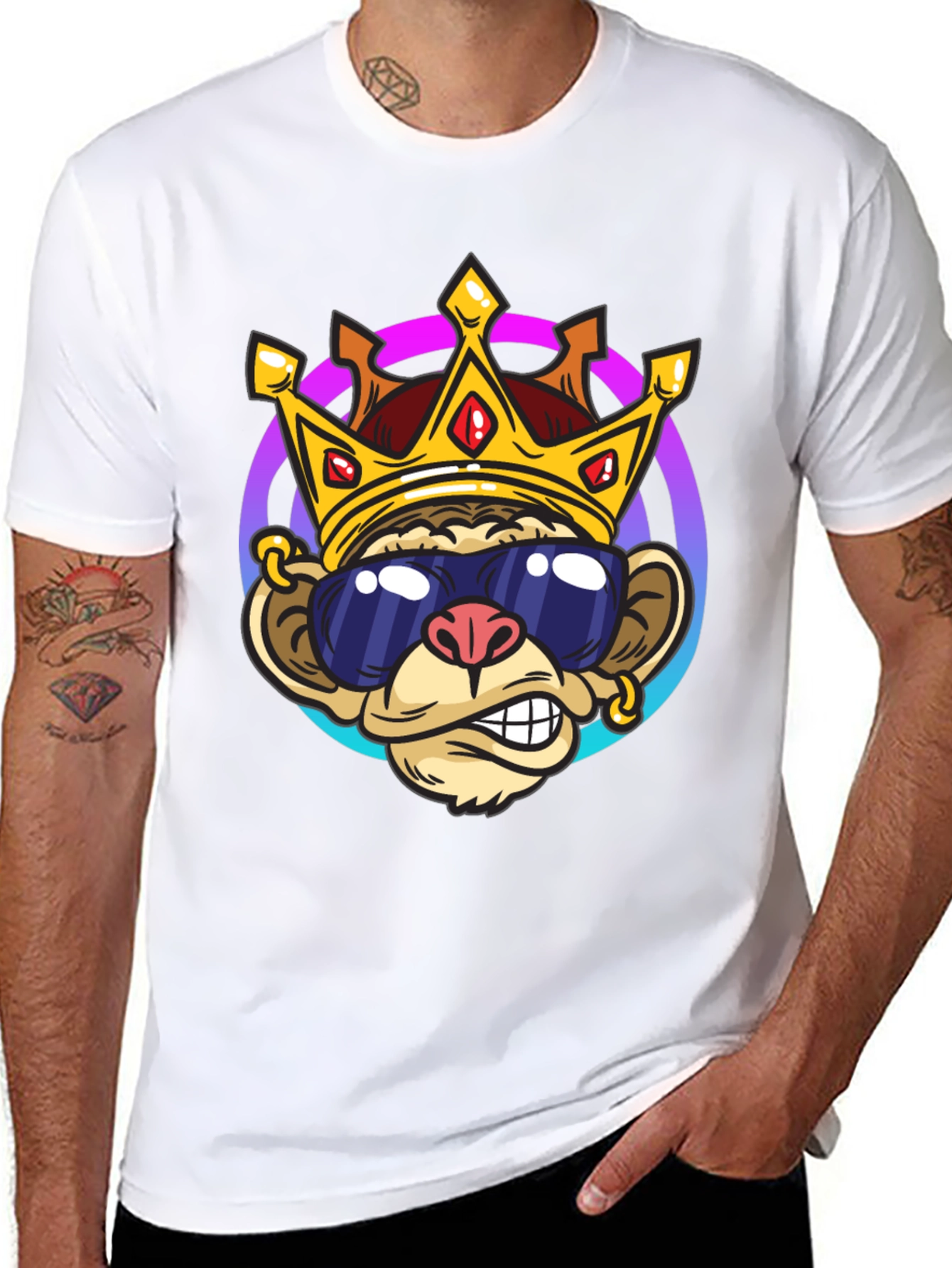 Monkey King Graphic Tee - Cool Cartoon Design