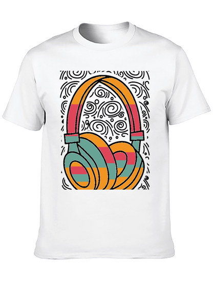 Retro Headphones Graphic Tee - Cool Music Lover T-Shirt