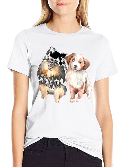 Cute Dogs Graphic Tee - Mens Black T-Shirt