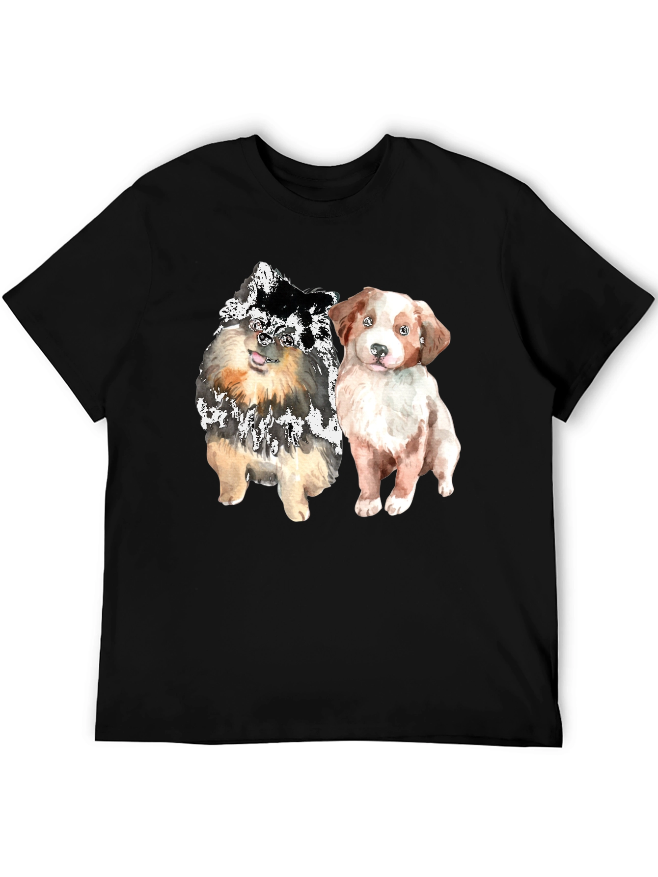 Cute Dogs Graphic Tee - Mens Black T-Shirt