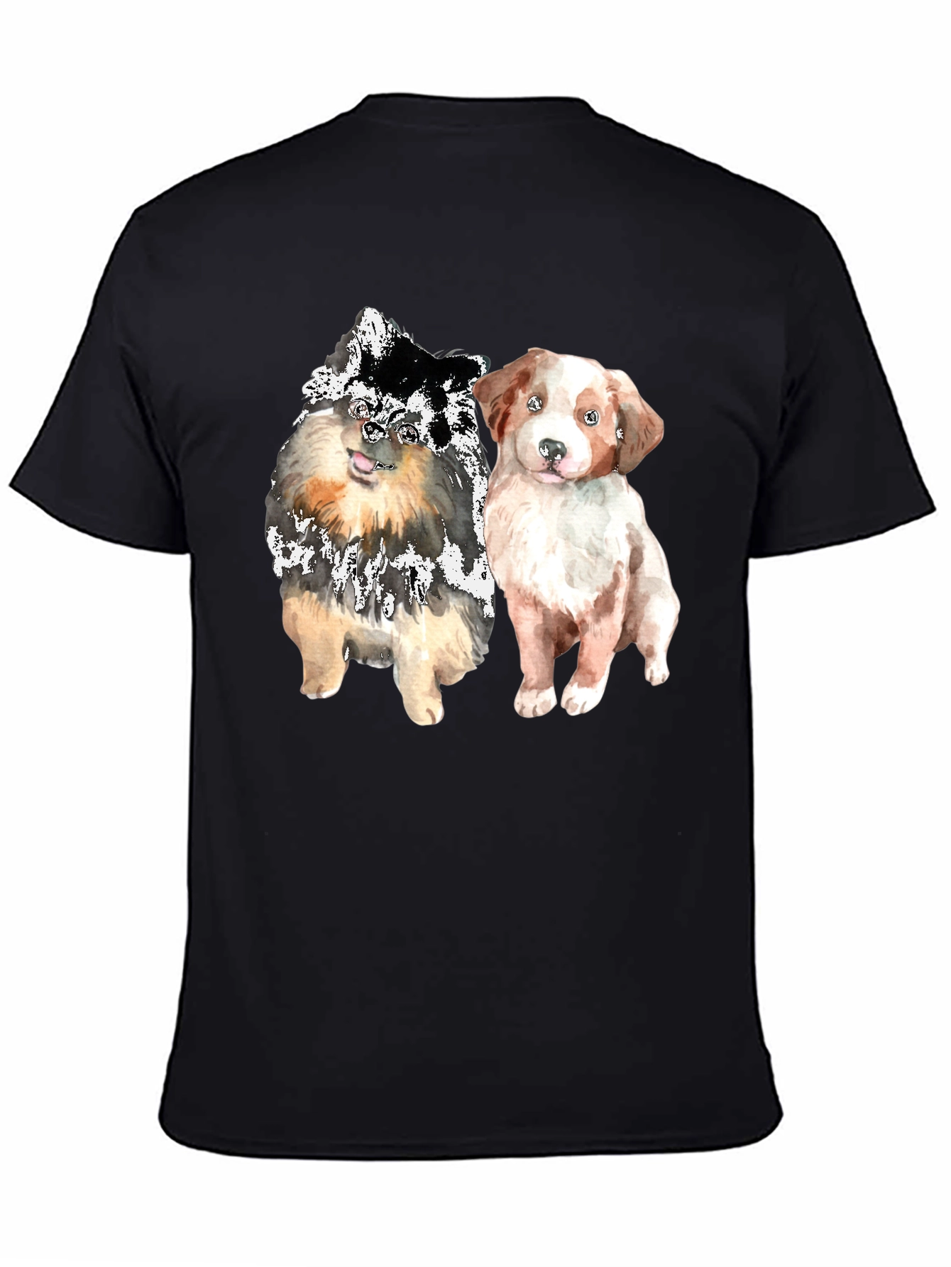 Cute Dogs Graphic Tee - Mens Black T-Shirt