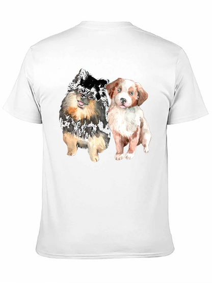 Cute Dogs Graphic Tee - Mens Black T-Shirt