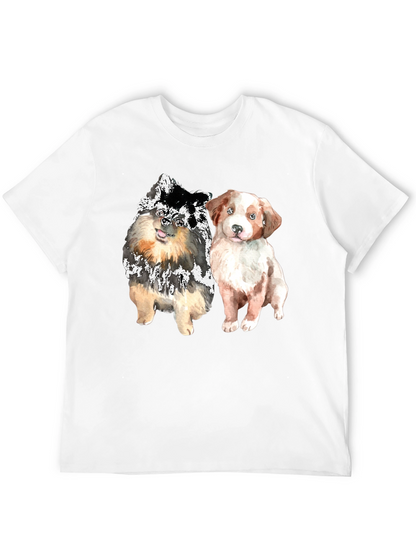 Cute Dogs Graphic Tee - Mens Black T-Shirt