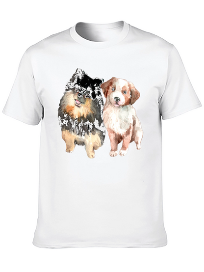 Cute Dogs Graphic Tee - Mens Black T-Shirt