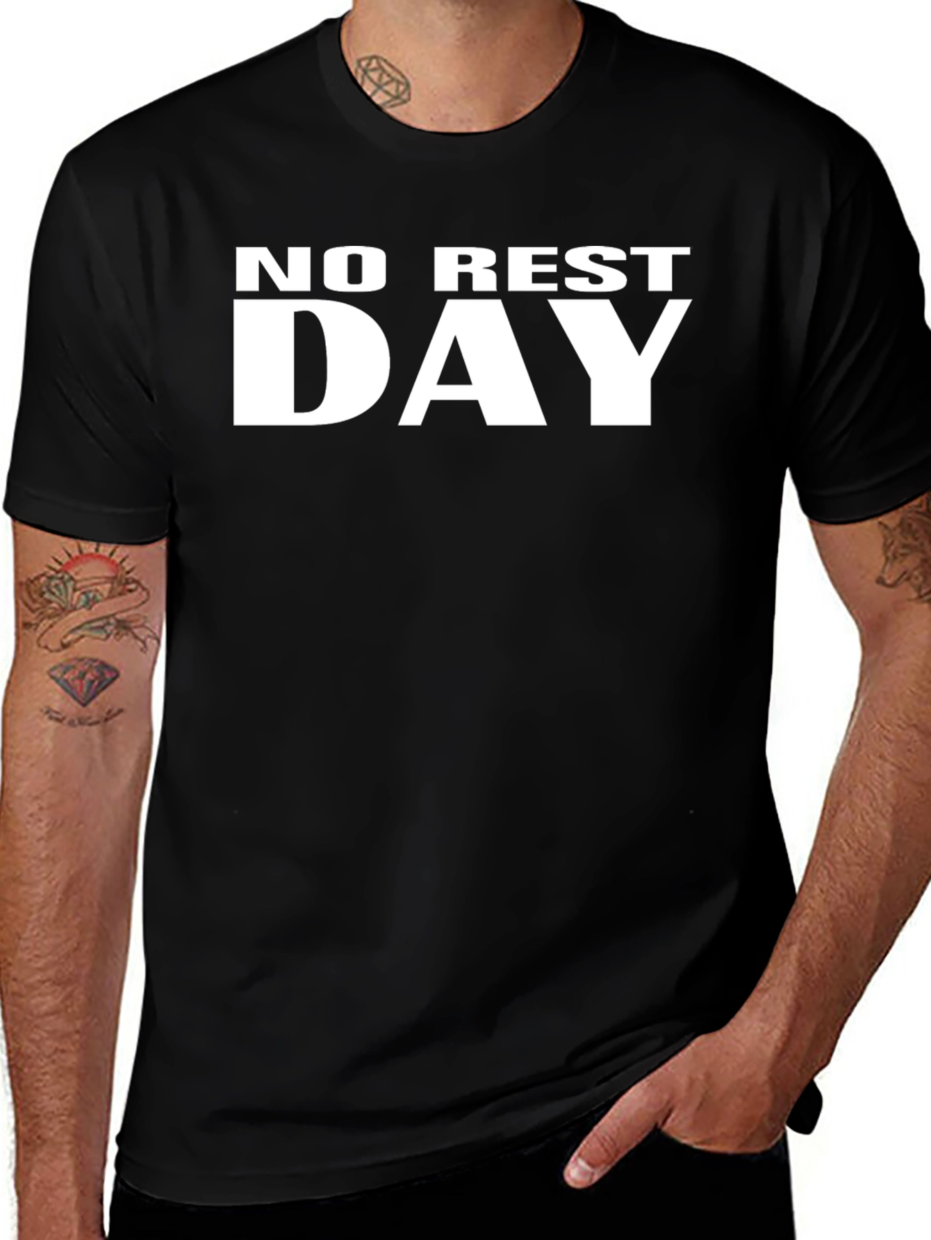 No Rest Day Graphic T-Shirt - Black