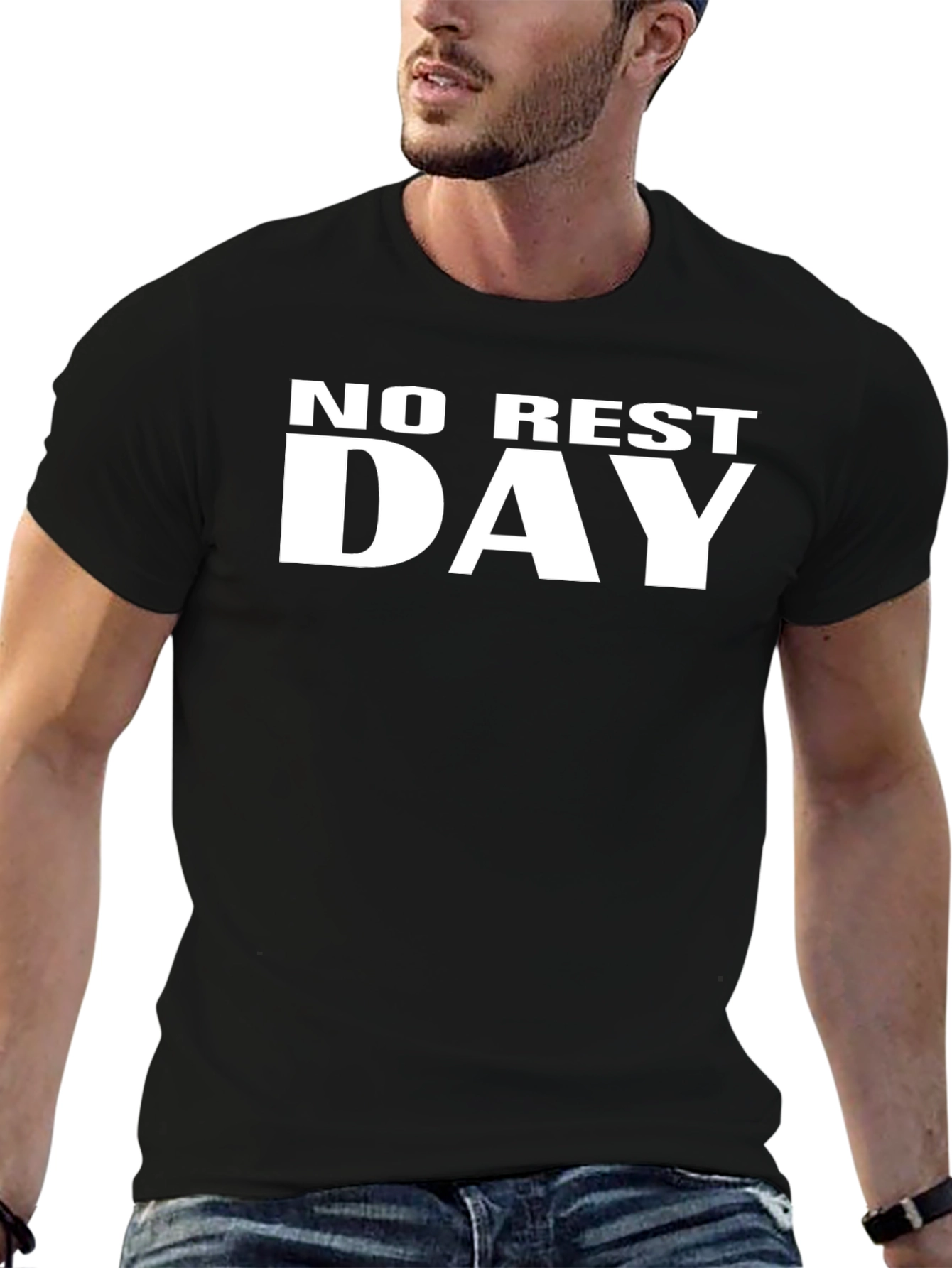 No Rest Day Graphic T-Shirt - Black