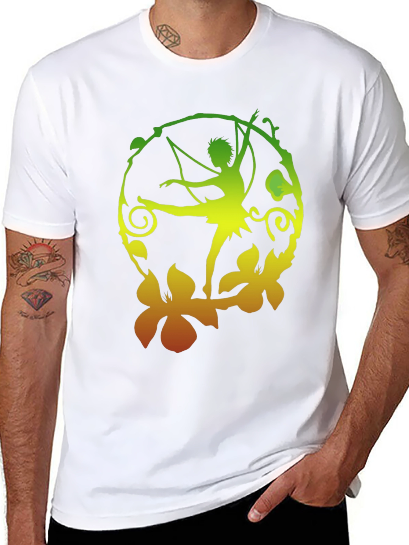 Fantasy Fairy Graphic Black T-Shirt