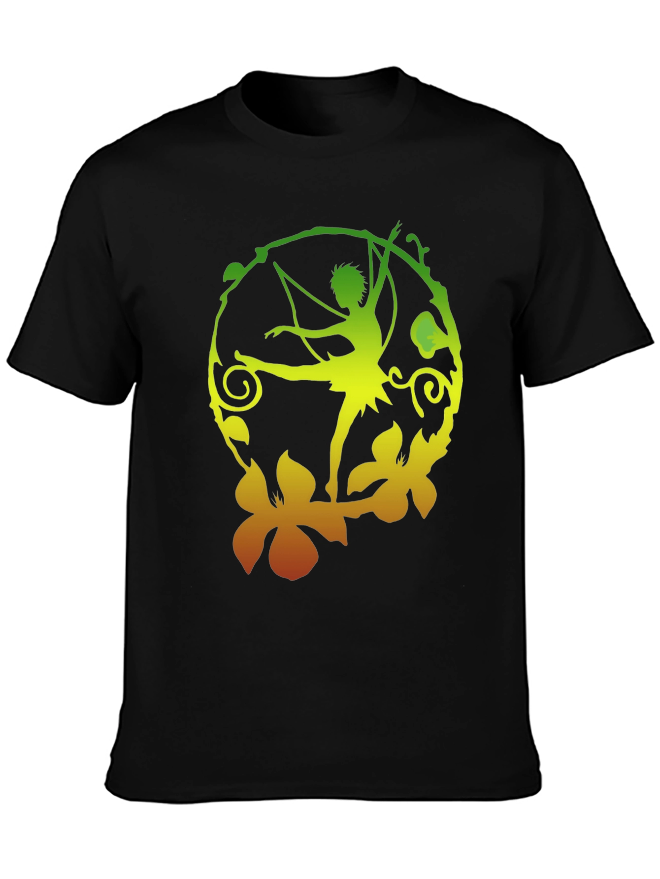 Fantasy Fairy Graphic Black T-Shirt