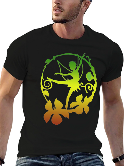 Fantasy Fairy Graphic Black T-Shirt