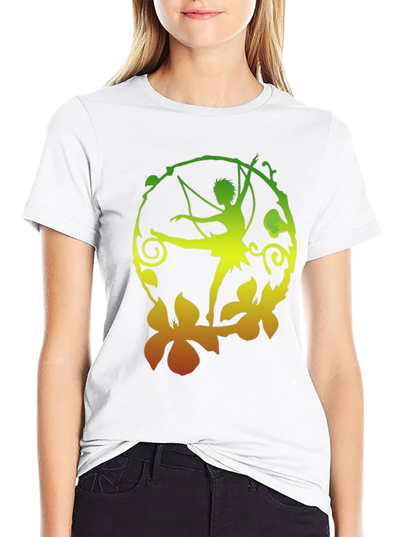 Fantasy Fairy Graphic Black T-Shirt