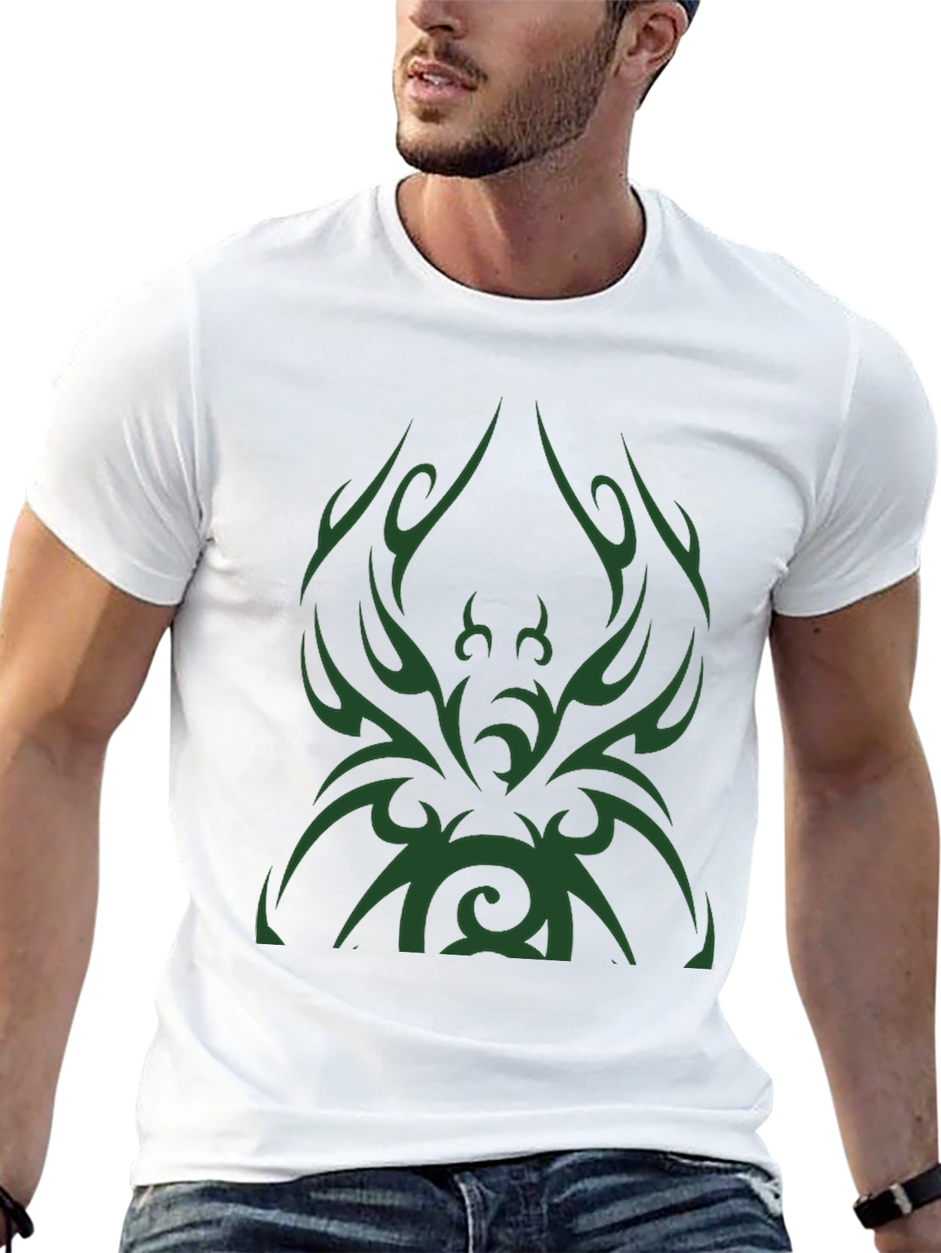 Tribal Design Mens Black T-Shirt