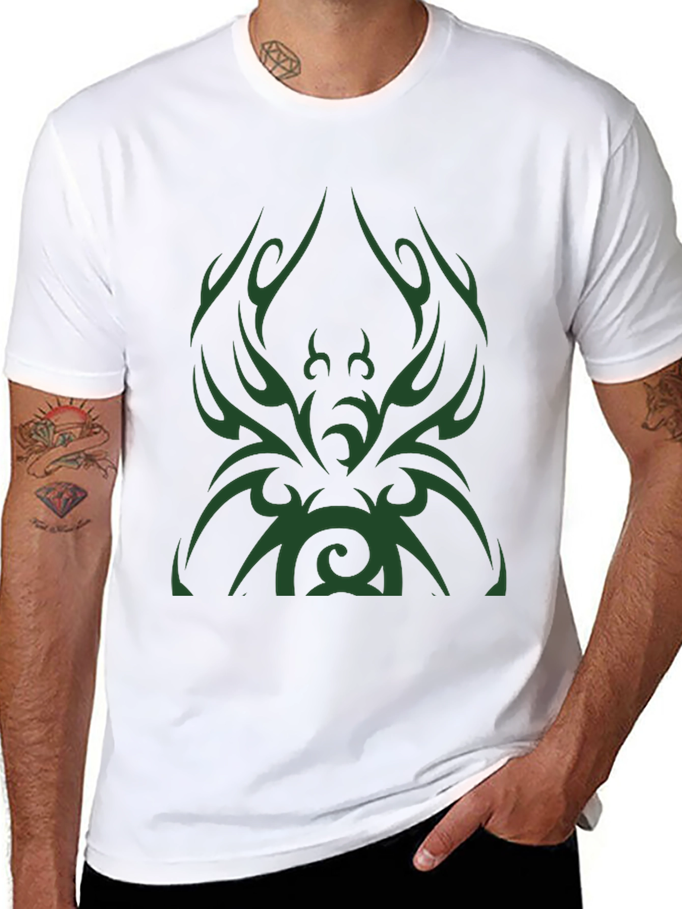 Tribal Design Mens Black T-Shirt