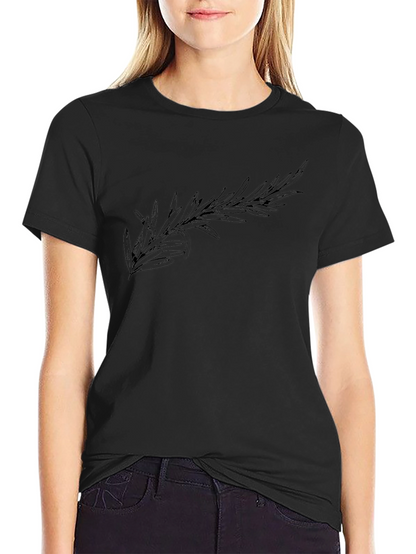Mens Black T-Shirt with Rosemary Design