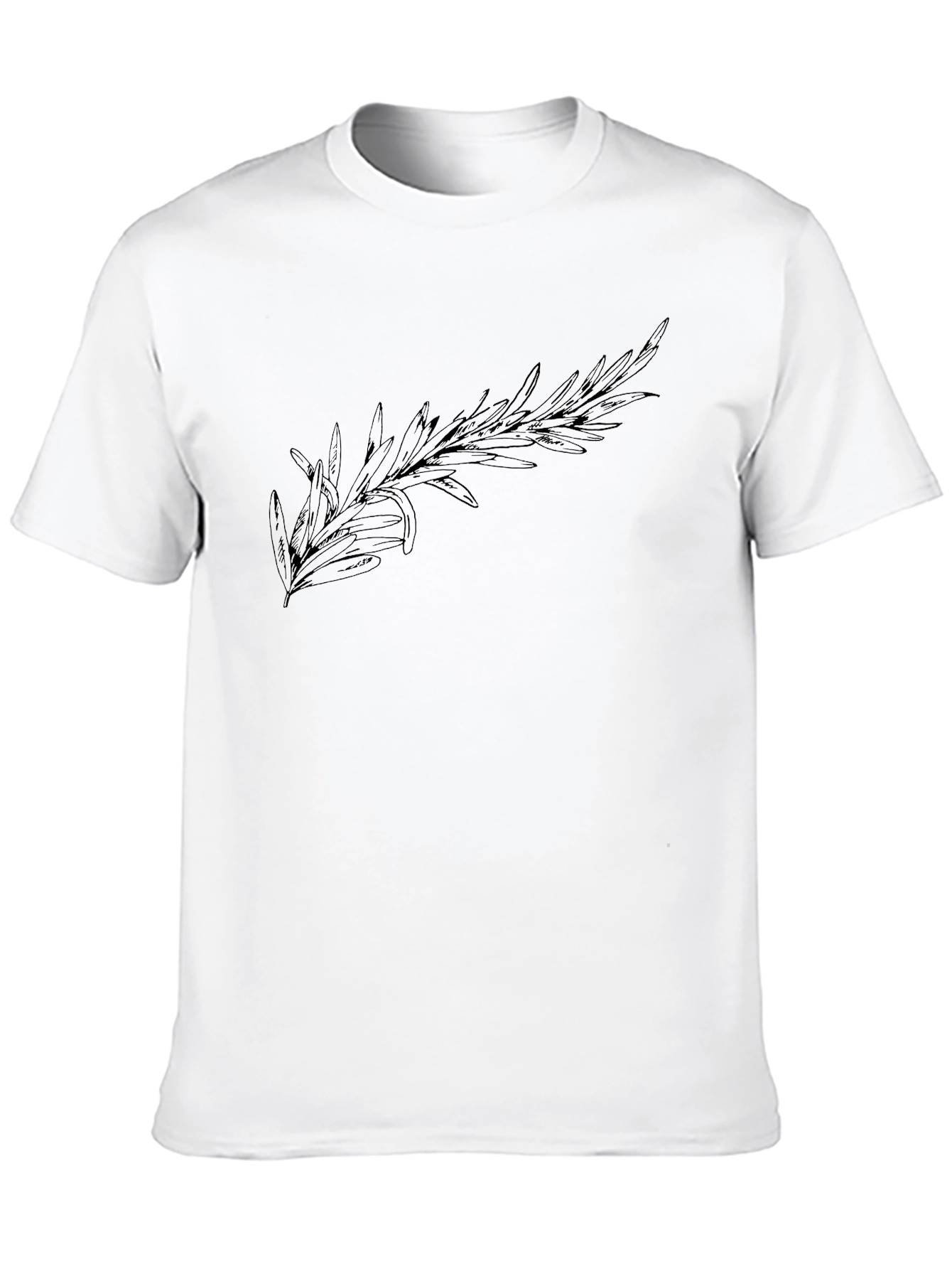 Mens Black T-Shirt with Rosemary Design