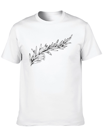 Mens Black T-Shirt with Rosemary Design