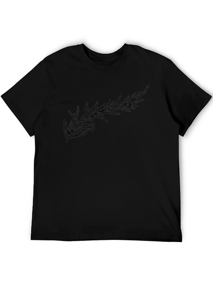 Mens Black T-Shirt with Rosemary Design