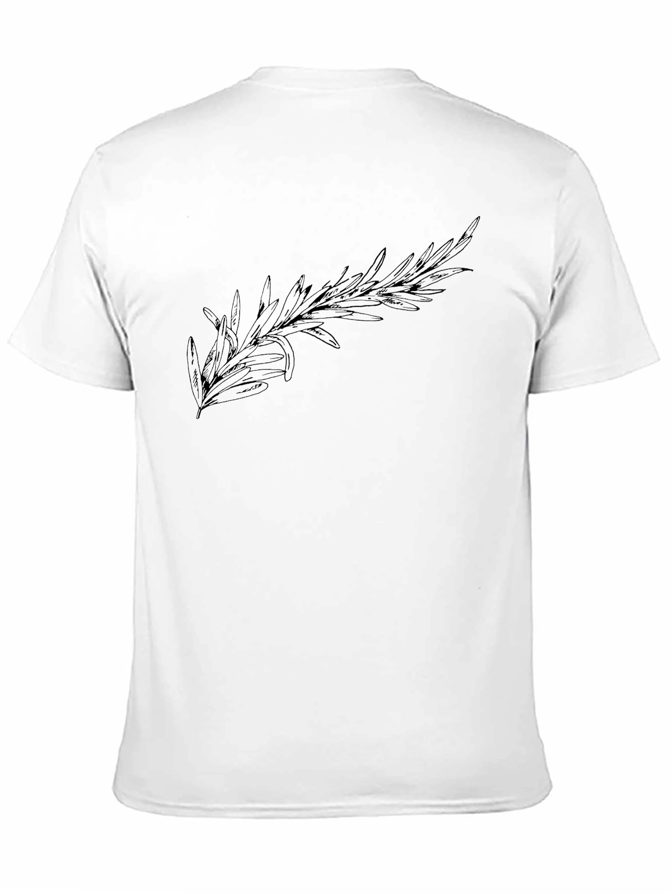 Mens Black T-Shirt with Rosemary Design