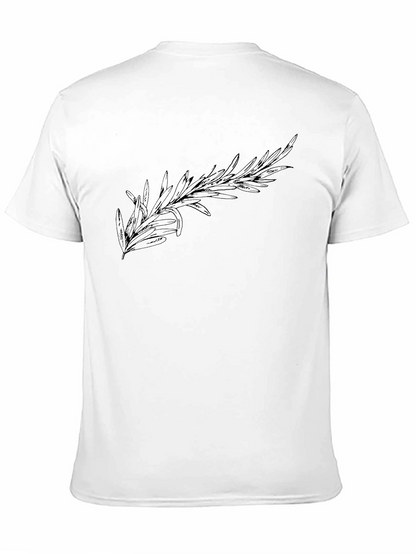 Mens Black T-Shirt with Rosemary Design