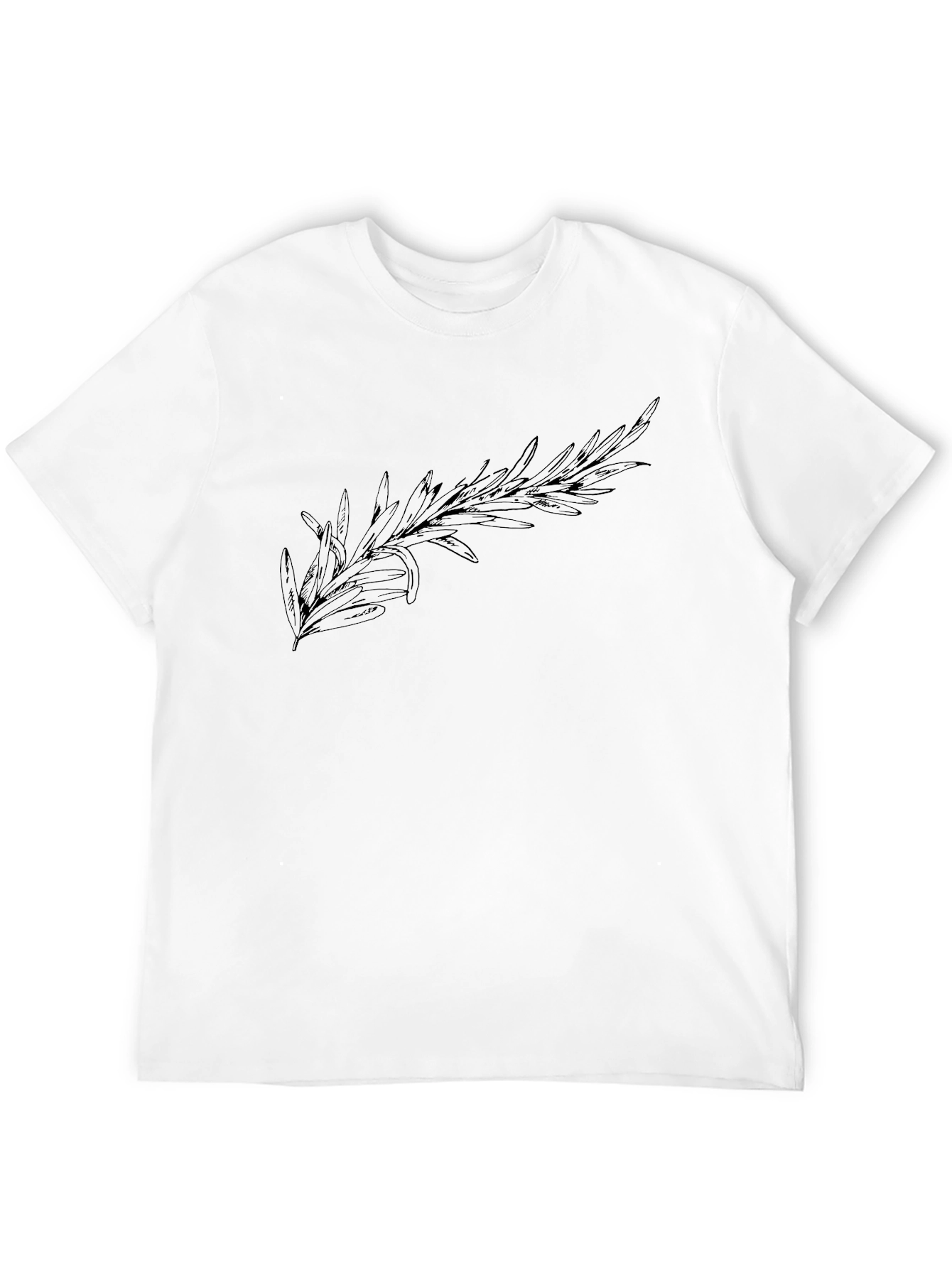 Mens Black T-Shirt with Rosemary Design