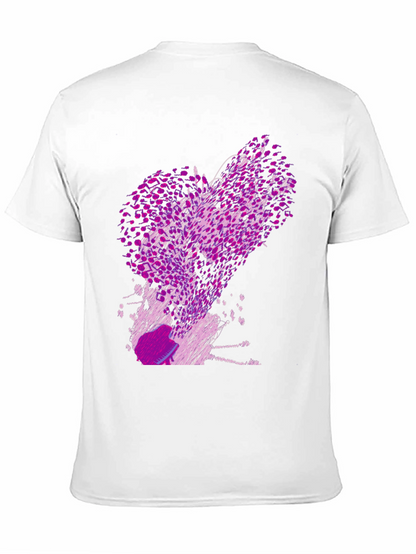 Abstract Purple Print Black T-Shirt