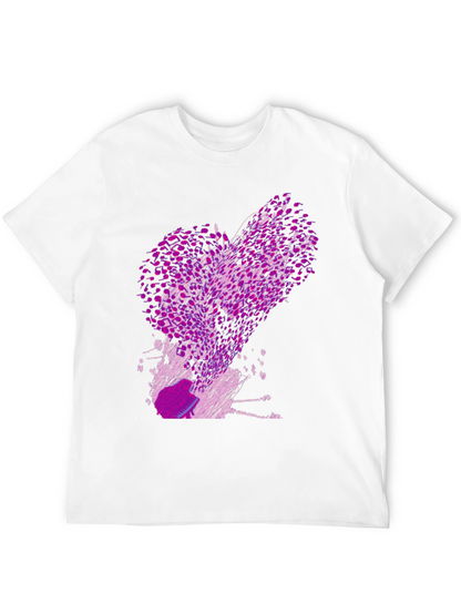 Abstract Purple Print Black T-Shirt
