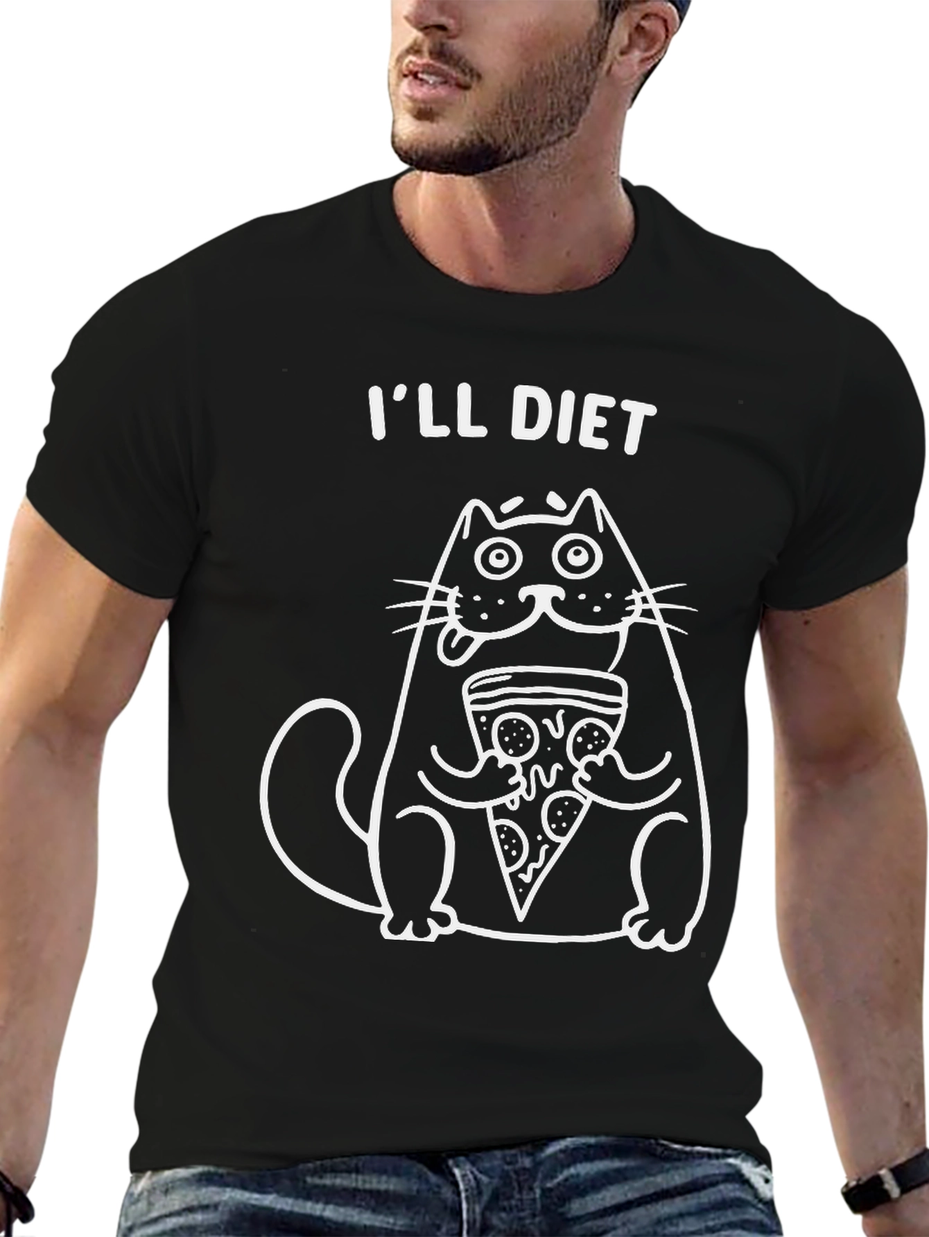 Ill Diet Cat Pizza Graphic Tee