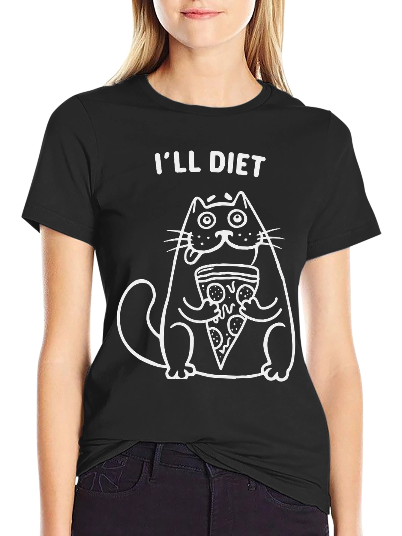 Ill Diet Cat Pizza Graphic Tee