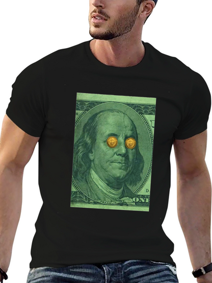 Bitcoin Eyes Benjamin Franklin Graphic Tee