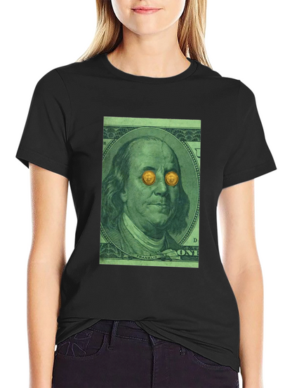 Bitcoin Eyes Benjamin Franklin Graphic Tee