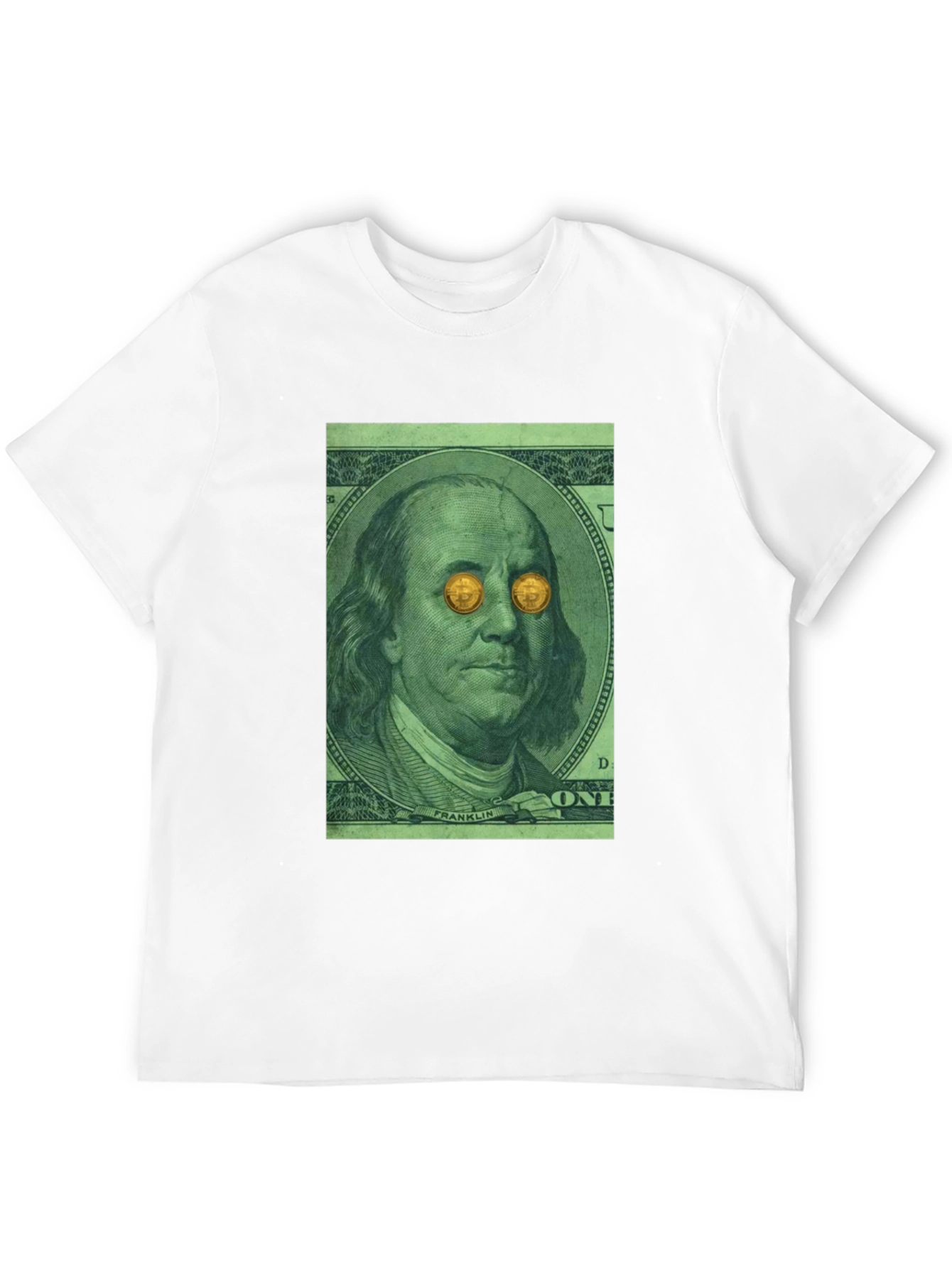 Bitcoin Eyes Benjamin Franklin Graphic Tee