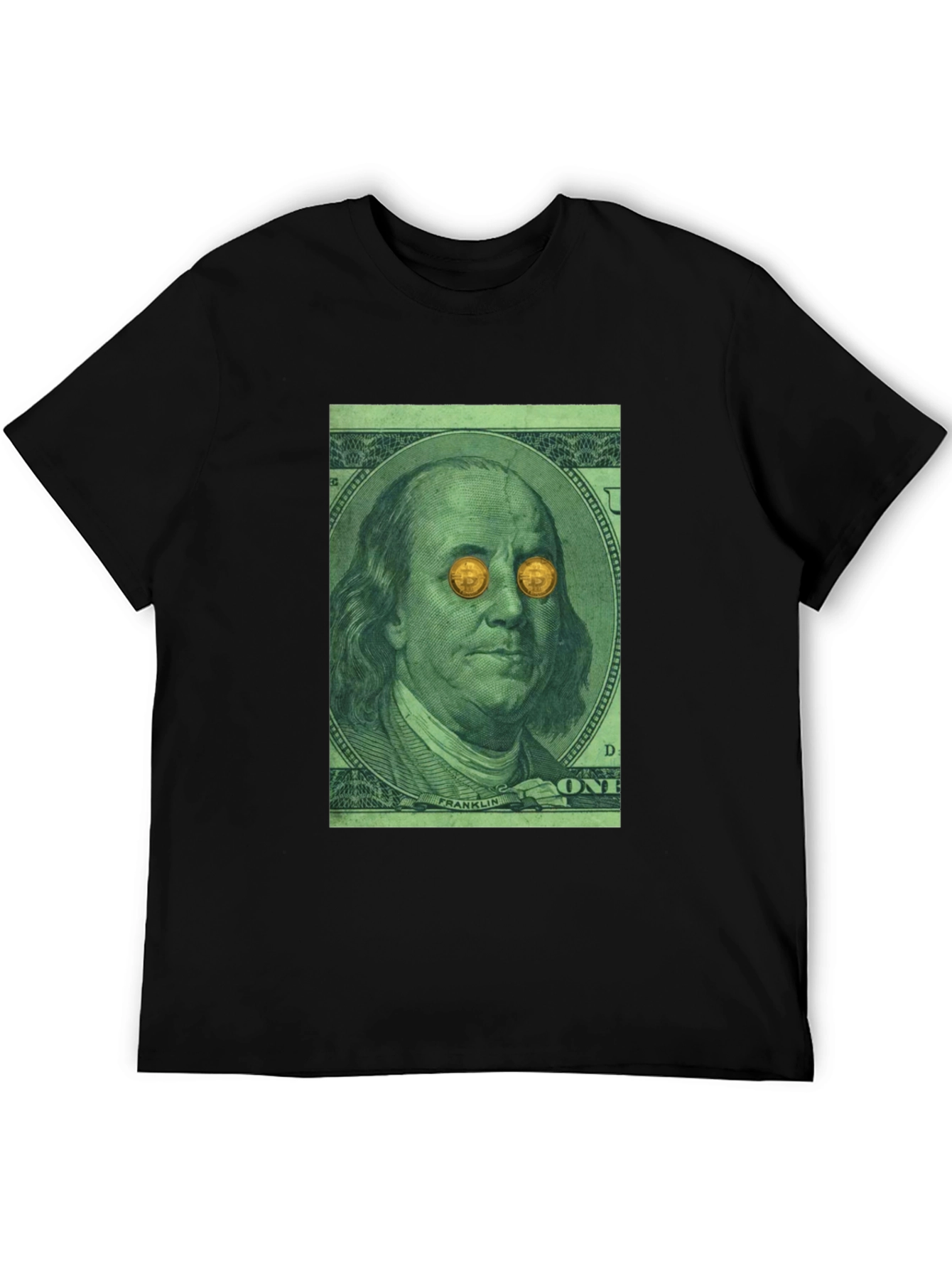 Bitcoin Eyes Benjamin Franklin Graphic Tee