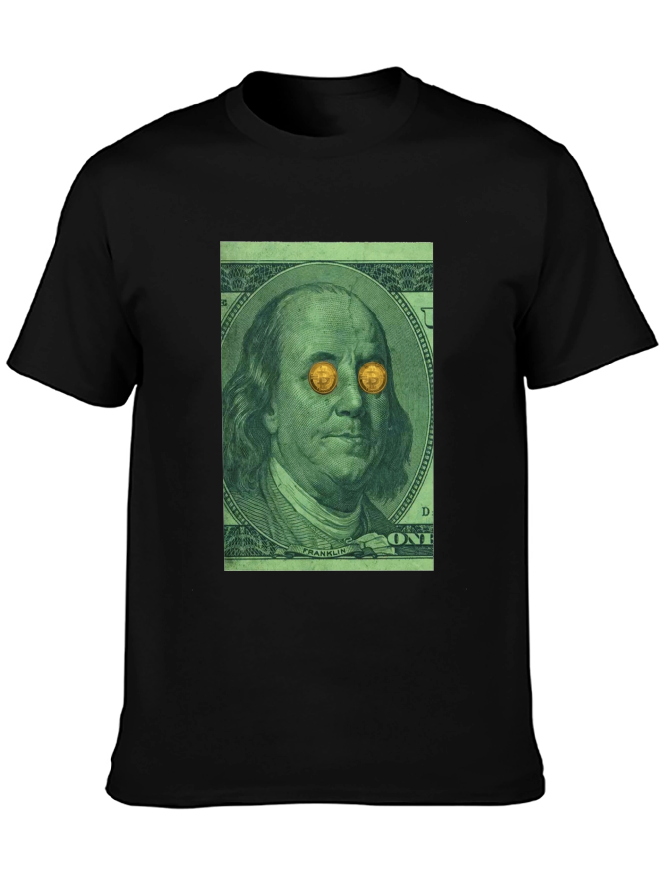 Bitcoin Eyes Benjamin Franklin Graphic Tee