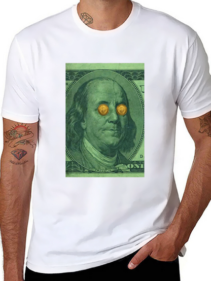 Bitcoin Eyes Benjamin Franklin Graphic Tee