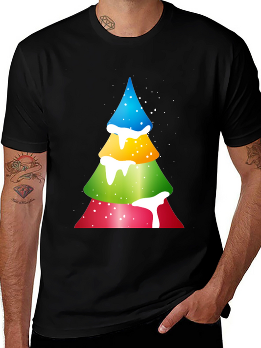 Colorful Christmas Tree Graphic Tee - Holiday Fun!