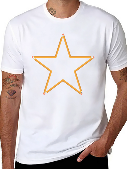 Pencil Star Graphic Black T-Shirt