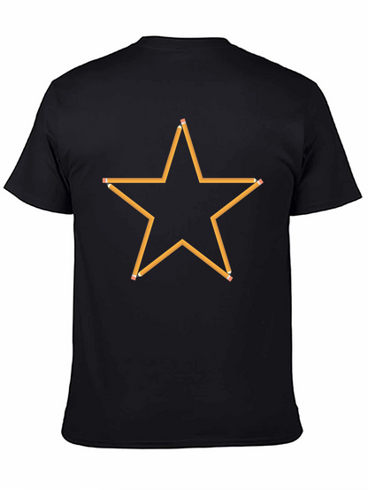 Pencil Star Graphic Black T-Shirt