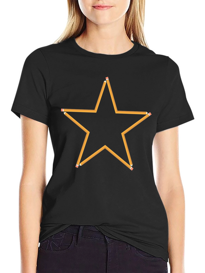 Pencil Star Graphic Black T-Shirt
