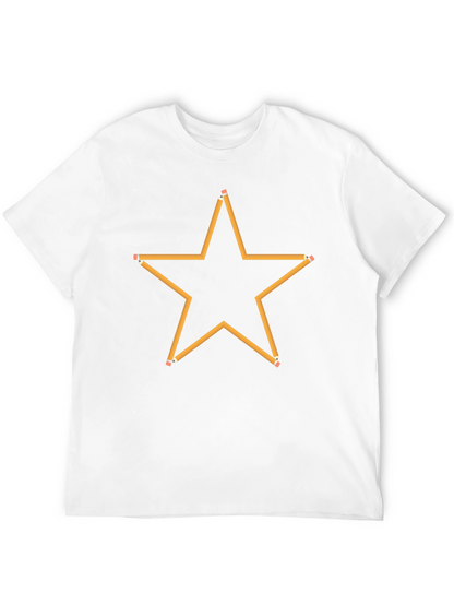 Pencil Star Graphic Black T-Shirt