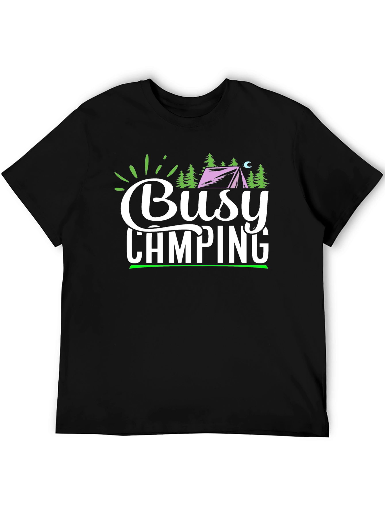 Busy Camping Graphic T-Shirt