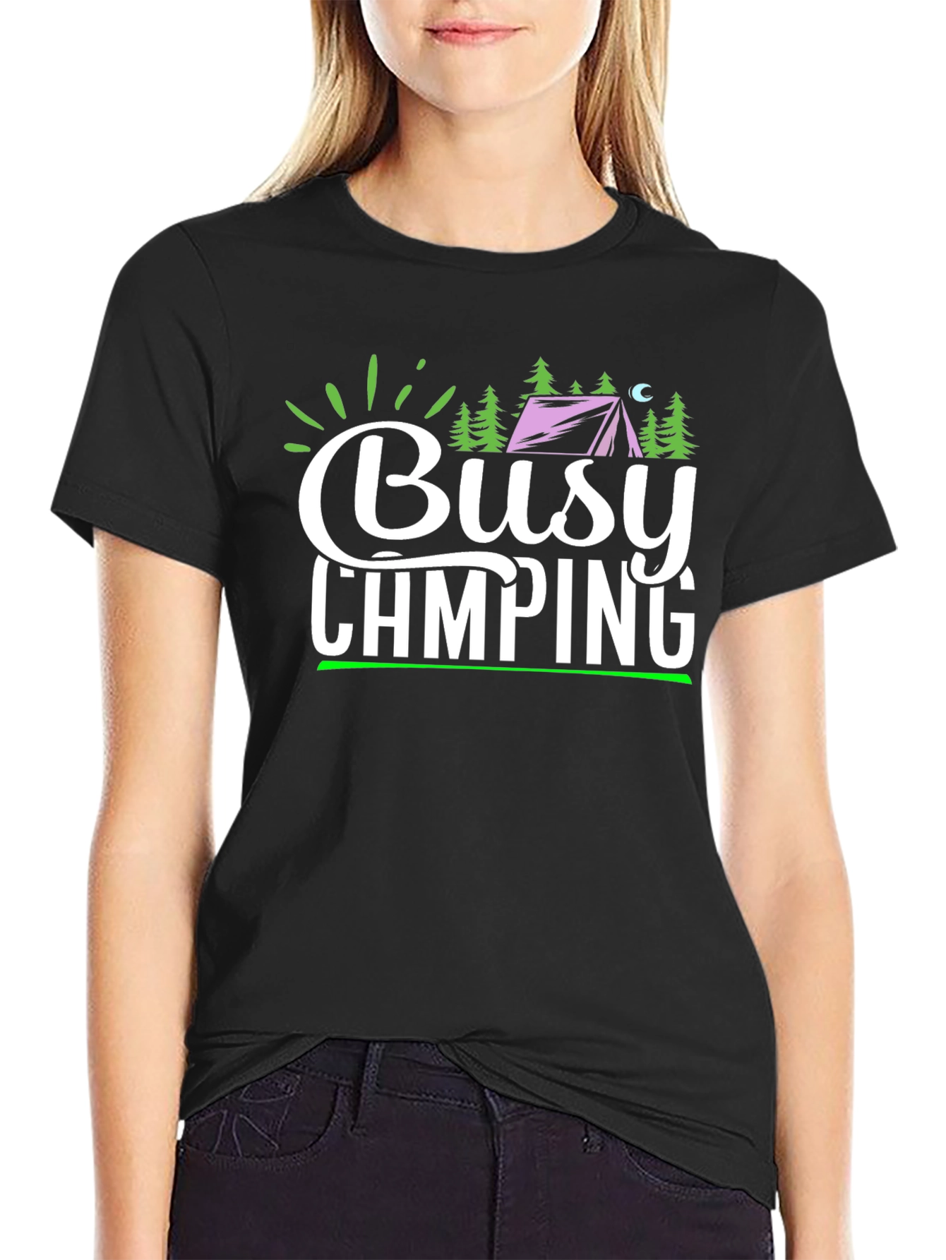 Busy Camping Graphic T-Shirt