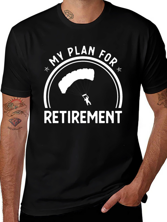 Skydiving Retirement Plan Graphic Tee - Black